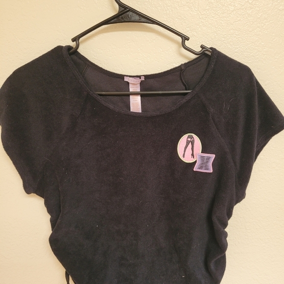 Savage X Fenty Black Terry Fitted Bodysuit with Rushed Sides - Picture 4 of 6